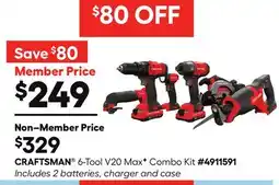 Lowe's 6-Tool V20 Max✦ Combo Kit offer