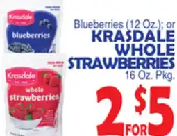 Bravo Supermarkets KRASDALE WHOLE STRAWBERRIES 16 Oz. Pkg offer