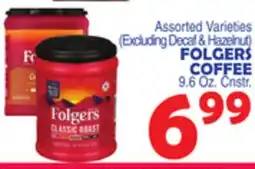 Bravo Supermarkets FOLGERS COFFEE 9.6 oz. Cnstr offer