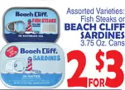 Bravo Supermarkets BEACH CLIFF SARDINES 3.75 Oz. Cans offer