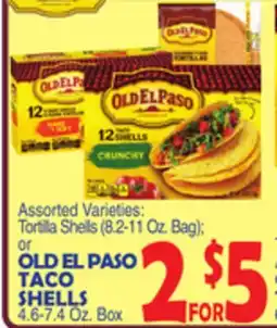 Bravo Supermarkets OLD EL PASO TACO SHELLS 4.6-7.4 Oz. Box offer
