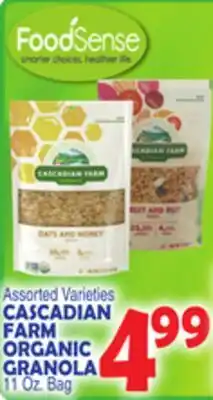 Bravo Supermarkets CASCADIAN FARM ORGANIC GRANOLA offer