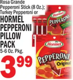 Bravo Supermarkets HORMEL PEPPERONI PILLOW PACK 5-6 Oz. Pkg offer