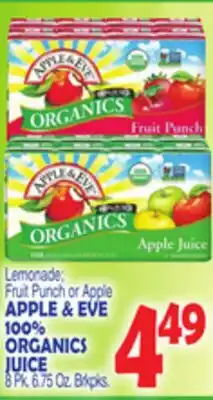 Bravo Supermarkets APPLE & EVE 100% ORGANICS JUICE offer