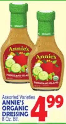 Bravo Supermarkets ANNIE'S ORGANIC DRESSING offer
