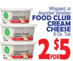 Bravo Supermarkets FOOD CLUB CREAM CHEESE offer