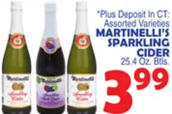 Bravo Supermarkets MARTINELLI'S SPARKLING CIDER offer