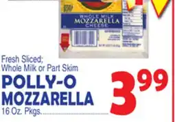 Bravo Supermarkets POLLY-O MOZZARELLA 16 Oz. Pkgs offer