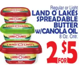 Bravo Supermarkets LAND O LAKES SPREADABLE BUTTER W/CANOLA OIL offer
