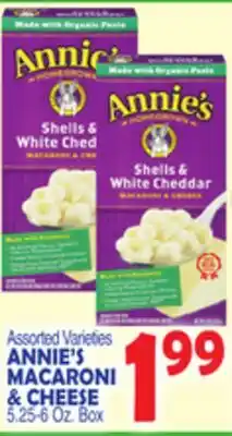 Bravo Supermarkets ANNIE'S MACARONI & CHEESE 15-25.6 oz.box offer