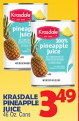 Bravo Supermarkets KRASDALE PINEAPPLE JUICE offer