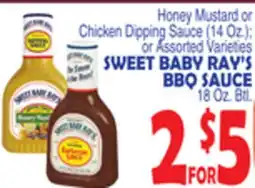 Bravo Supermarkets SWEET BABY RAY'S BBQ SAUCE offer