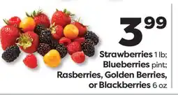 Weis Markets Strawberries 1 lb Blueberries pint Rasberries, Golden Berries, or Blackberries 6 oz offer