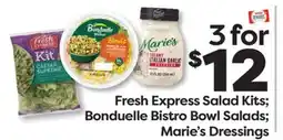 Weis Markets Fresh Express Salad Kits Bonduelle Bistro Bowl Salads Marie's Dressings offer
