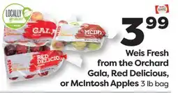 Weis Markets Weis Fresh from the Orchard Gala, Red Delicious, or McIntosh Apples offer