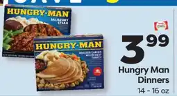 Weis Markets Hungry Man Dinners offer