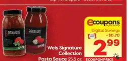 Weis Markets Weis Signature Collection Pasta Sauce offer