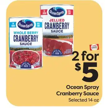 Weis Markets Ocean Spray Cranberry Sauce offer