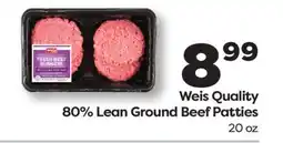 Weis Markets Weis Quality 80% Lean Ground Beef Patties offer