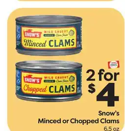 Weis Markets Snow's Minced or Chopped Clams offer