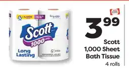 Weis Markets Scott 1, 000 Sheet Bath Tissue offer