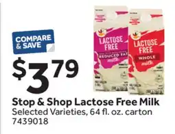 Stop&Shop Stop & Shop Lactose Free Milk offer
