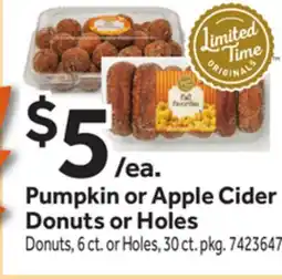Stop&Shop Pumpkin or Apple Cider Donuts or Holes offer