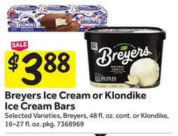 Stop&Shop Breyers Ice Cream or Klondike Ice Cream Bars offer