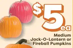Weis Markets Medium Jack-O-Lantern or Fireball Pumpkins offer