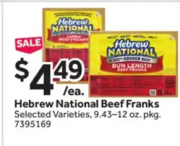 Stop&Shop Hebrew National Beef Franks offer