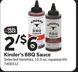 Stop&Shop Kinder's BBQ Sauce offer