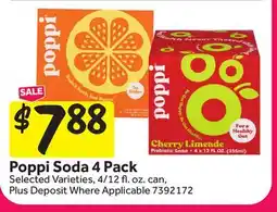 Stop&Shop Poppi Soda 4 Pack offer
