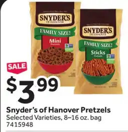 Stop&Shop Snyder's of Hanover Pretzels offer