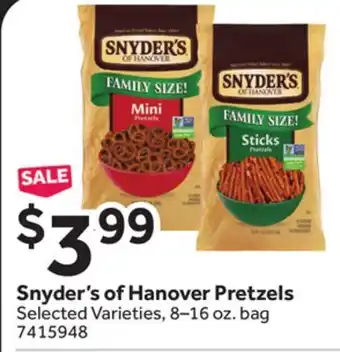 Stop&Shop Snyder's of Hanover Pretzels offer