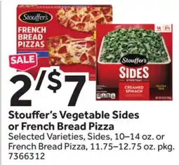 Stop&Shop Stouffer's Vegetable Sides or French Bread Pizza offer