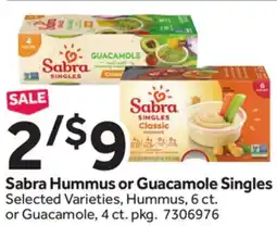 Stop&Shop Sabra Hummus or Guacamole Singles offer