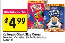 Stop&Shop Kellogg's Giant Size Cereal offer