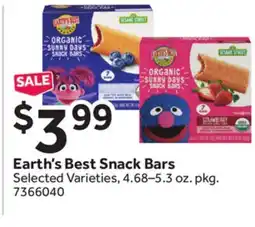 Stop&Shop Earth's Best Snack Bars offer
