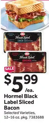 Stop&Shop Hormel Black Label Sliced Bacon offer