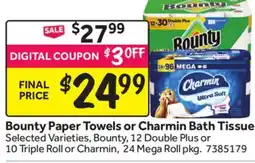 Stop&Shop Bounty Paper Towels or Charmin Bath Tissue offer