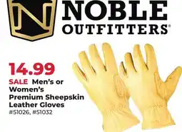 Runnings Noble Outfitters Men's or Women's Premium Sheepskin Leather Gloves offer