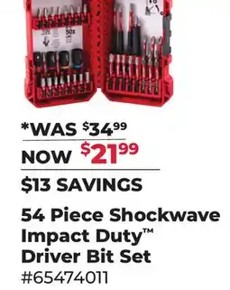 Runnings 54 Piece Shockwave Impact Duty Driver Bit Set offer