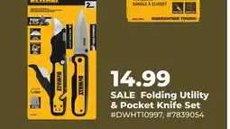 Runnings DeWalt Folding Utility & Pocket Knife Set offer