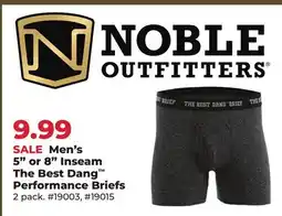 Runnings Noble Outfitters Men's 8 or 5 Inseam The Best Dang Performance Briefs 2 pack offer