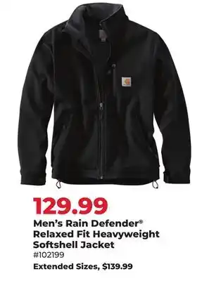 Runnings Men's Rain Defender Relaxed Fit Heavyweight Softshell Jacket offer