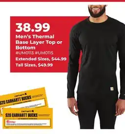 Runnings Men's Thermal Base Layer Top or Bottom offer
