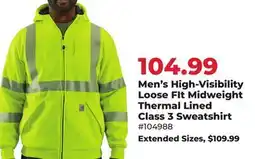 Runnings Men's High-Visibility Loose FIt Midweight Thermal Lined Class 3 Sweatshirt offer