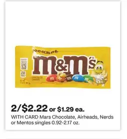 CVS Mars Chocolate, Airheads, Nerds or Mentos singles 0.92-2.17 oz offer