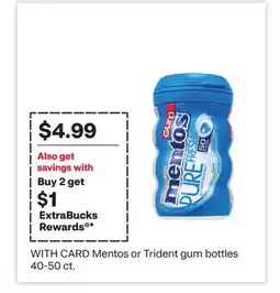 CVS Mentos or Trident gum bottles 40-50 ct offer