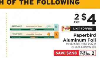 ShopRite Paperbird Aluminum Foil offer